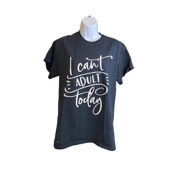 Gildan Medium Black Graphic T Shirt I Cant Adult Today Streetwear - Picture 1 of 7